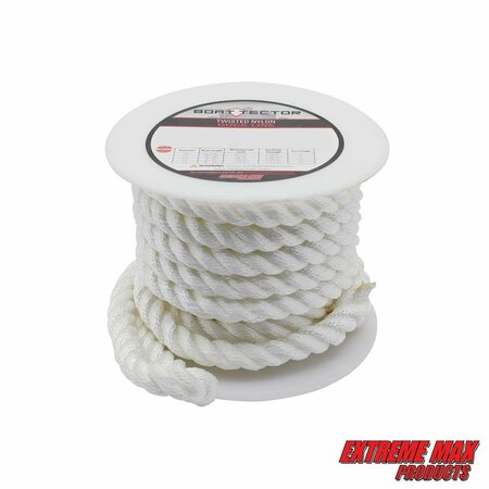 EXTREME MAX Extreme Max 3006.2837 BoatTector Twisted Nylon Dock Line - 3/4" x 30' White 3006.2837